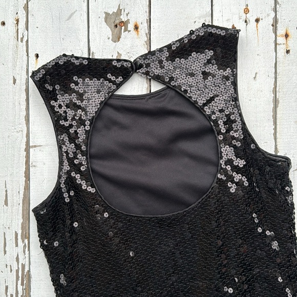 Black Sequin Cocktail Dress with Open Back NWOT - Picture 2 of 5